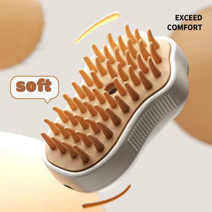 Escova Elétrica 3 em 1 para Cães e Gatos com Pulverização e Massage / 3-in-1 Electric Pet Brush with Spray, Massage & Hair Removal
