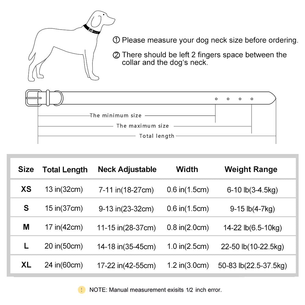 Coleira Personalizada em Pele PU para Cães – Com Placa Gravada Gratuita / Personalized PU Leather Dog Collar – Free Engraved Nameplate