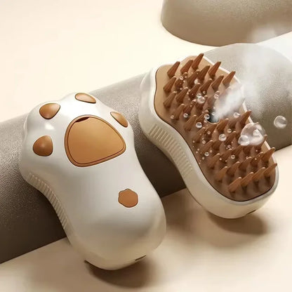 Escova Elétrica 3 em 1 para Cães e Gatos com Pulverização e Massage / 3-in-1 Electric Pet Brush with Spray, Massage & Hair Removal