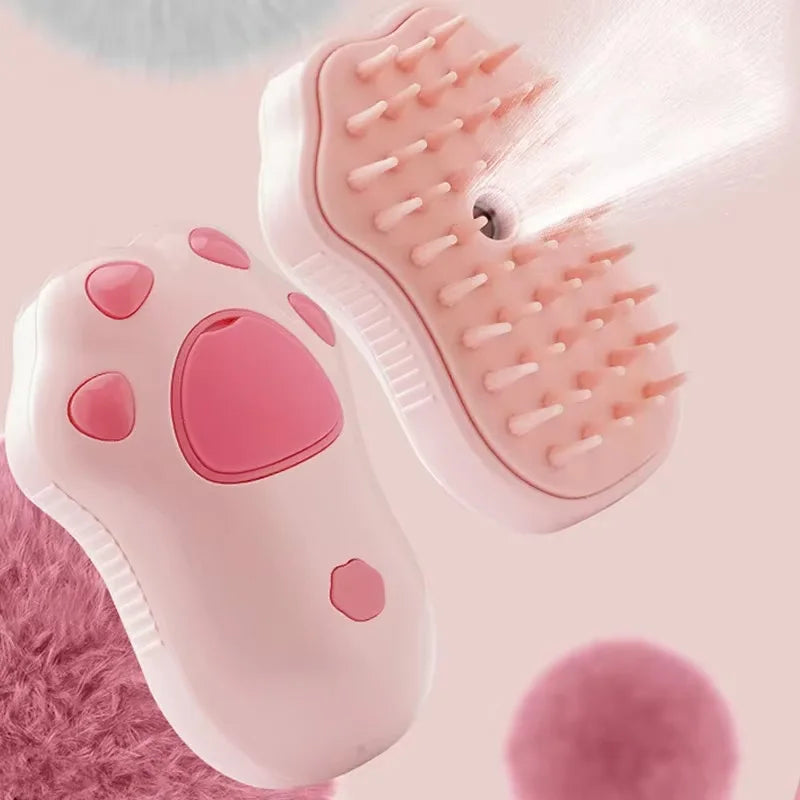 Escova Elétrica 3 em 1 para Cães e Gatos com Pulverização e Massage / 3-in-1 Electric Pet Brush with Spray, Massage & Hair Removal