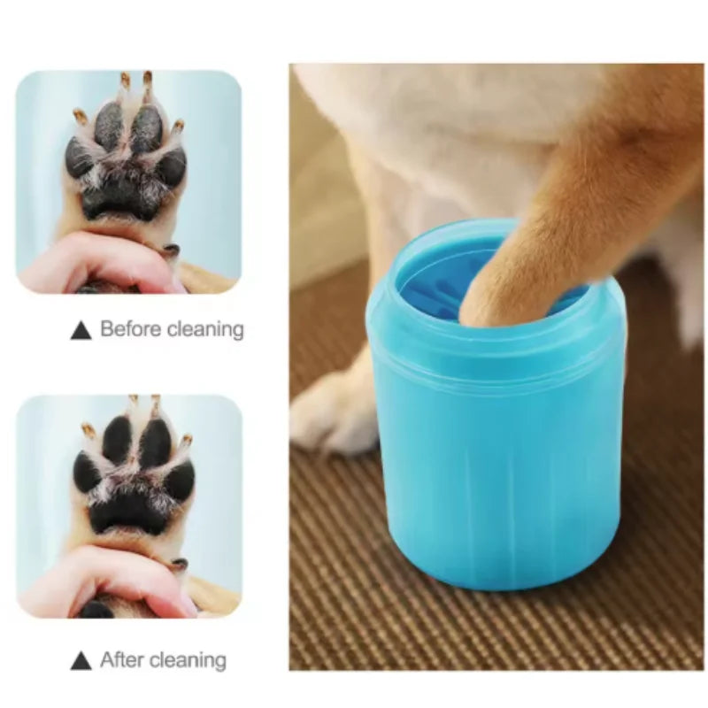 Copo de Limpeza para Patas de Cães – Escova Portátil com Cerdas de Silicone / Dog Paw Cleaner Cup – Portable Paw Washer with Soft Silicone Bristles