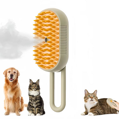 Escova Elétrica 3 em 1 para Cães e Gatos com Pulverização e Massage / 3-in-1 Electric Pet Brush with Spray, Massage & Hair Removal