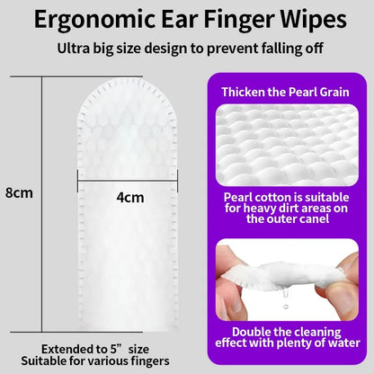 Toalhitas de Limpeza para Ouvidos de Cães e Gatos – Remoção de Cera e Ácaros / Pet Ear Cleaning Finger Wipes for Dogs & Cats – Ear Care & Wax Removal