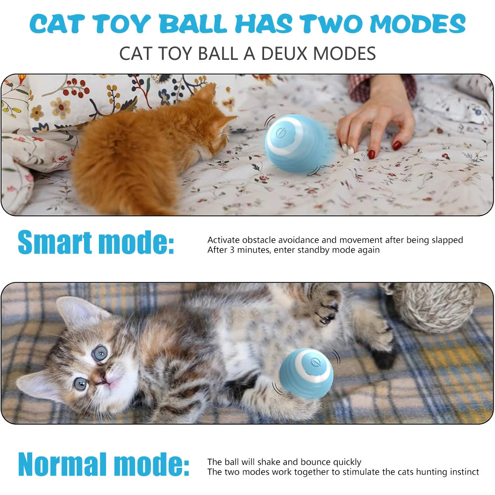  Bola Interativa Elétrica para Gatos – Brinquedo Inteligente com Movimento Automático / Smart Interactive Electric Cat Ball – Automatic Rolling Toy
