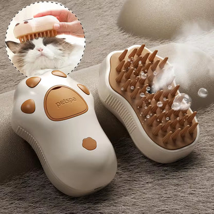 Escova Elétrica 3 em 1 para Cães e Gatos com Pulverização e Massage / 3-in-1 Electric Pet Brush with Spray, Massage & Hair Removal